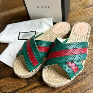 Gucci espadrille sandals 7.5